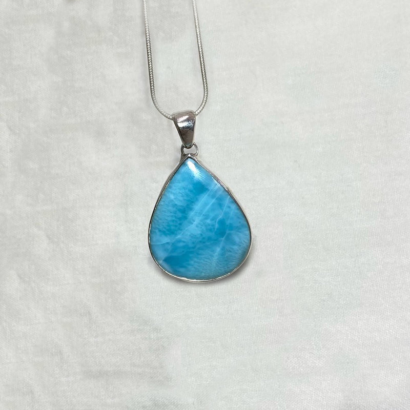 Teardrop Larimar Pendant