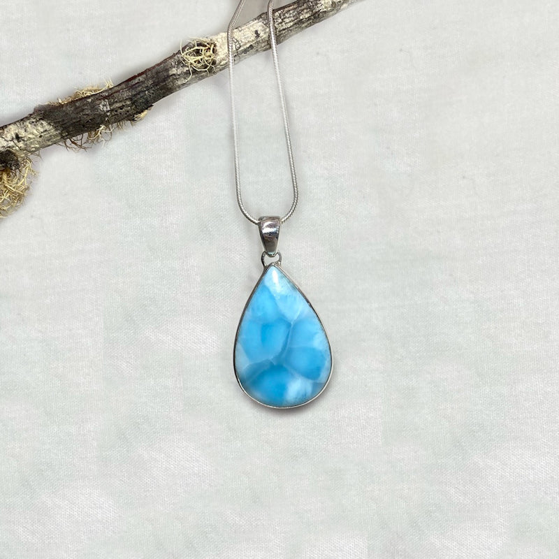 Teardrop Larimar Pendant
