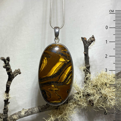 Oval Tiger Iron Pendant