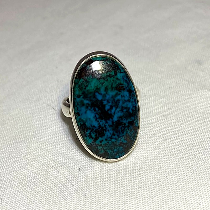 Oval Azurite Ring- Size 7