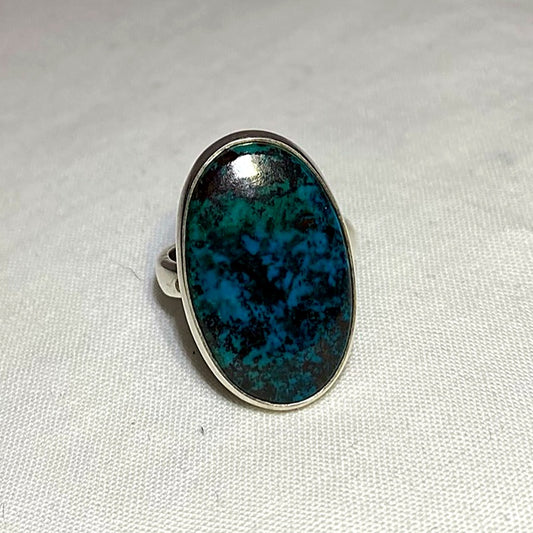 Oval Azurite Ring- Size 7