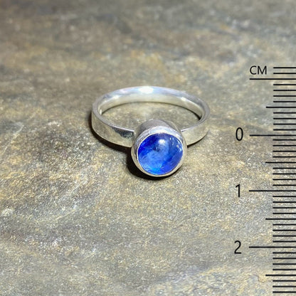 Round Blue Kyanite Ring- Size 8