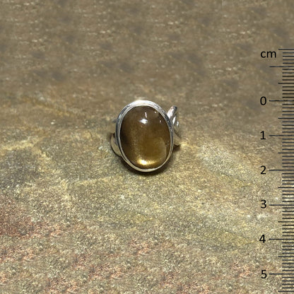 Oval Star Sunstone Ring- Size 8