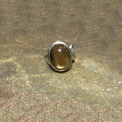 Oval Star Sunstone Ring- Size 8