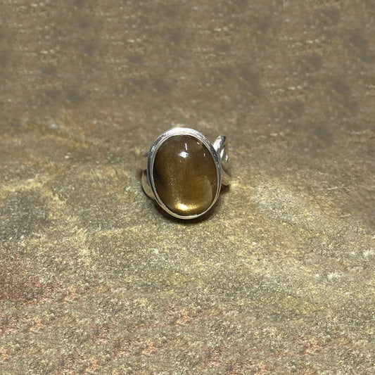 Oval Star Sunstone Ring- Size 8