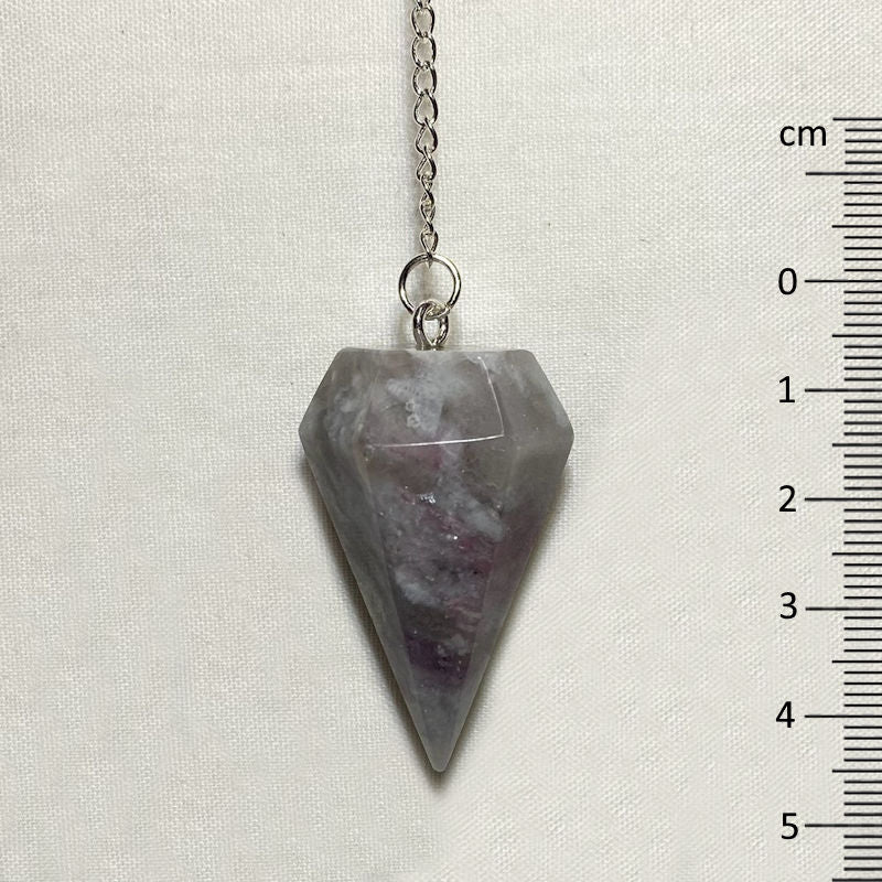 Rubellite In Quartz Pendulum