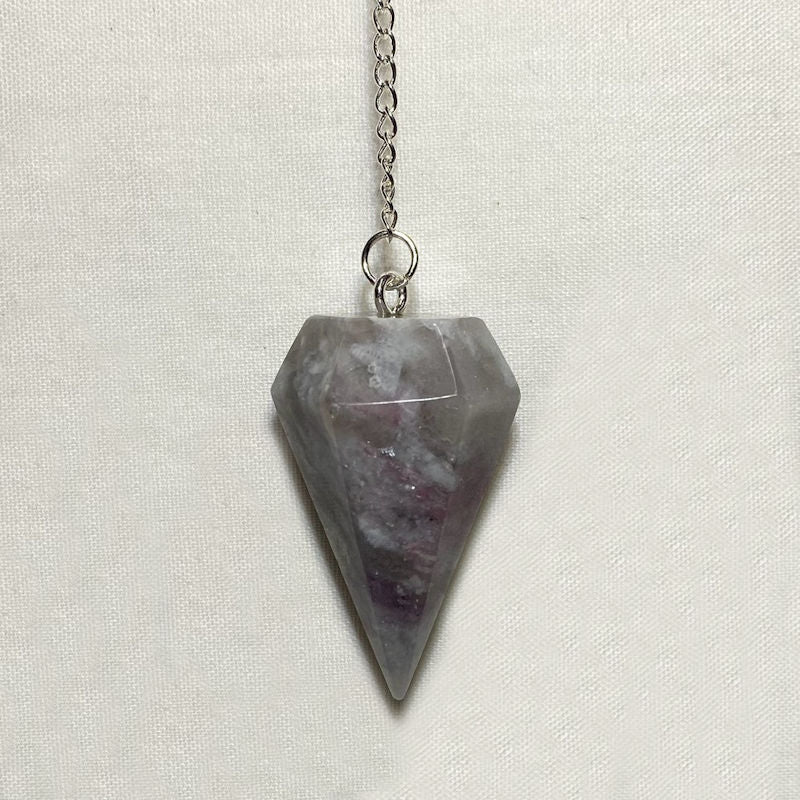 Rubellite In Quartz Pendulum