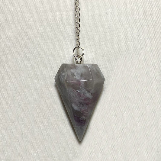 Rubellite In Quartz Pendulum
