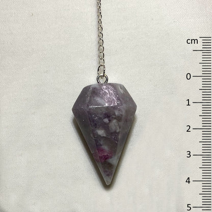 Rubellite In Quartz Pendulum