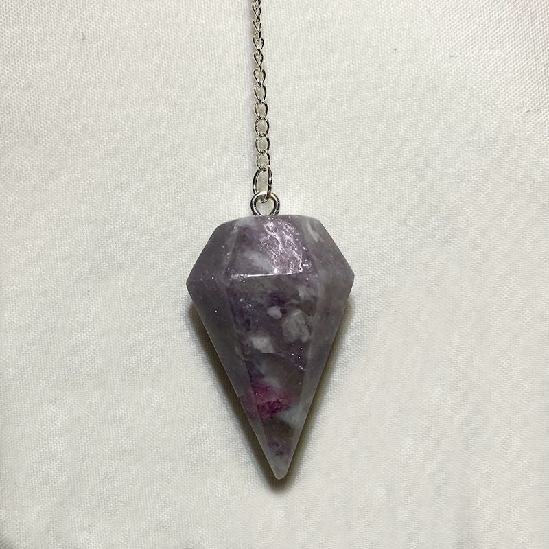 Rubellite In Quartz Pendulum