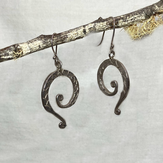 Ornate Swirling Hilltribe Silver Earrings