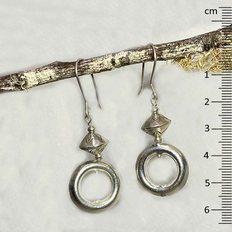 Ornate Hilltribe Silver Earrings