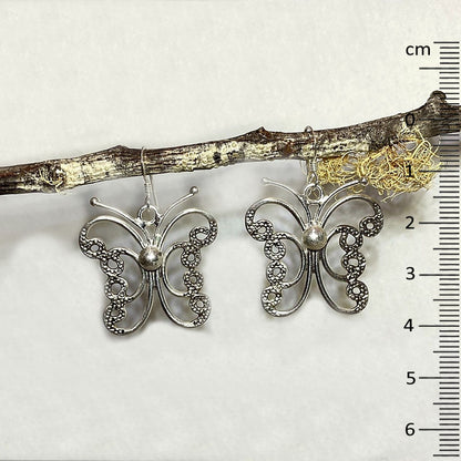 Butterfly Hilltribe Silver Earrings