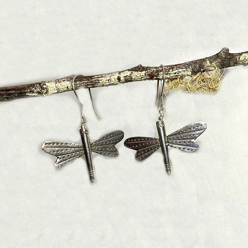 Dragonfly Hilltribe Silver Earrings