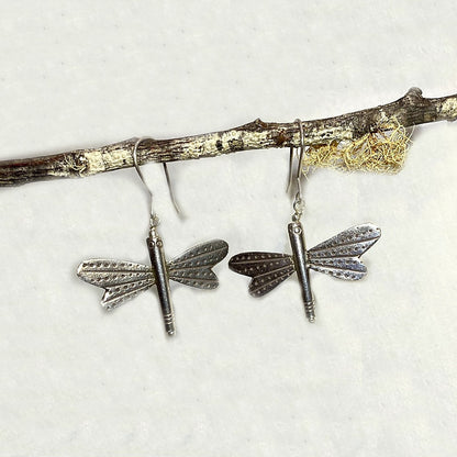 Dragonfly Hilltribe Silver Earrings