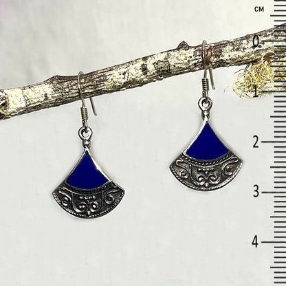 Lapis Lazuli Ornate Sterling Silver Earrings