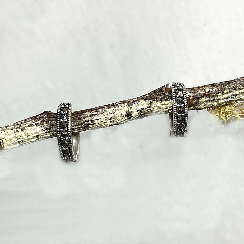 Marcasite Hoop Earrings