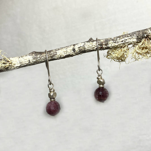 Round Ruby Earrings