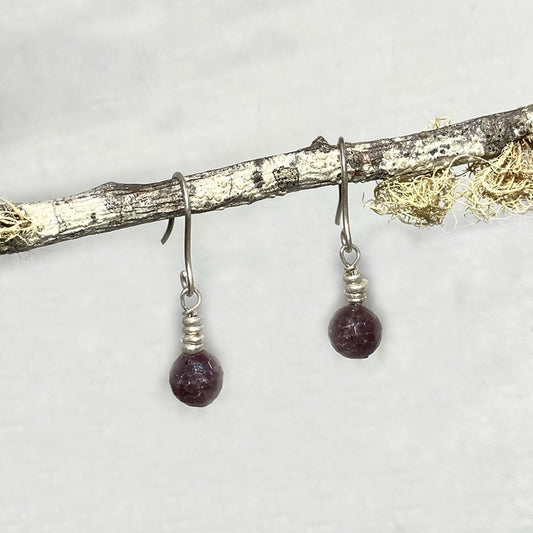 Round Ruby Earrings