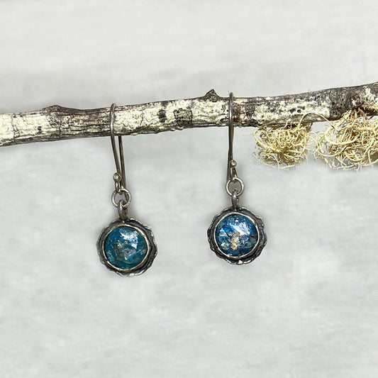 Round Ancient Roman Glass Earrings