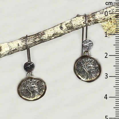 Ornate Sterling Silver & Rose Gold Earrings