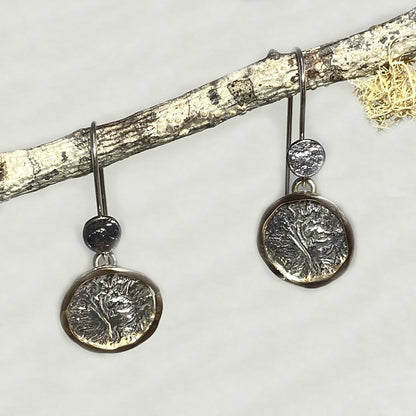 Ornate Sterling Silver & Rose Gold Earrings