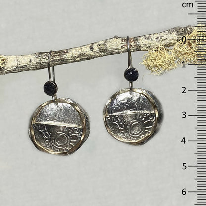 Ornate Sterling Silver & Rose Gold Earrings