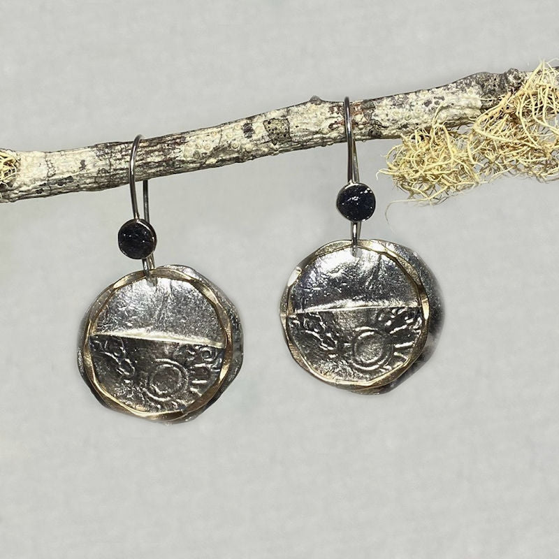 Ornate Sterling Silver & Rose Gold Earrings