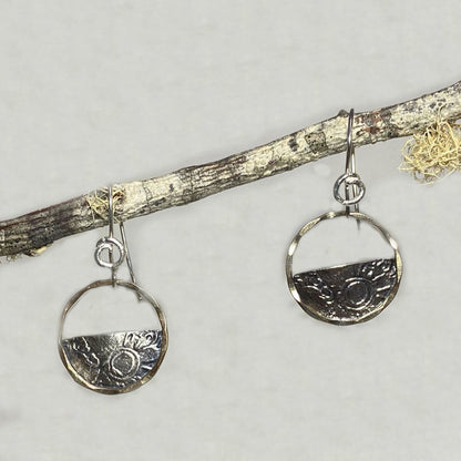 Ornate Sterling Silver & Rose Gold Earrings