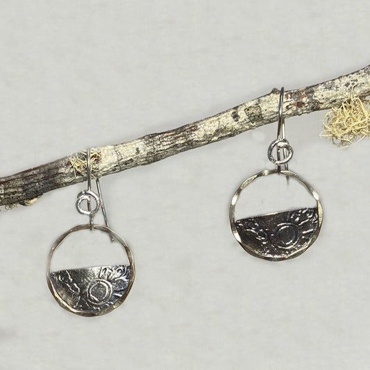 Ornate Sterling Silver & Rose Gold Earrings