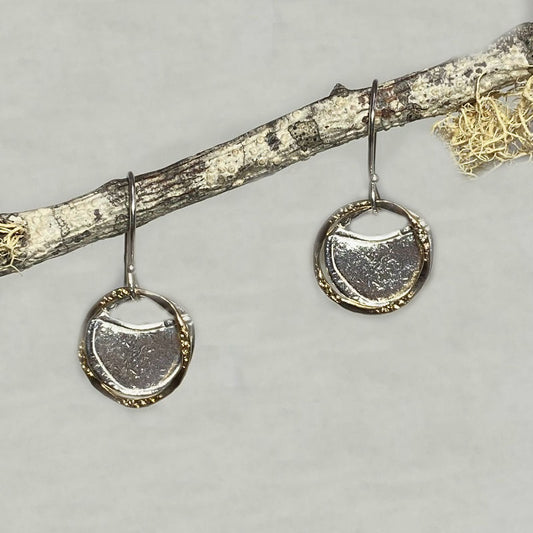 Ornate Sterling Silver & Rose Gold Earrings