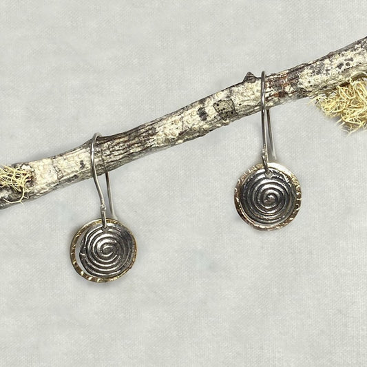 Ornate Sterling Silver & Gold Earrings