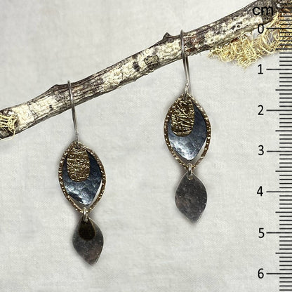 Ornate Sterling Silver & Gold Earrings