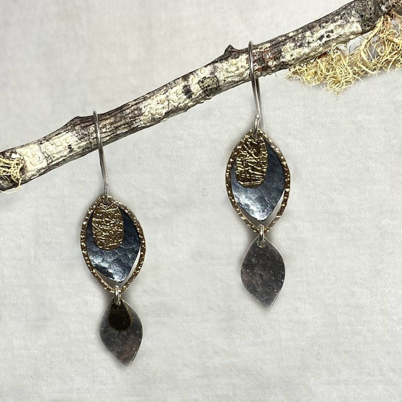 Ornate Sterling Silver & Gold Earrings