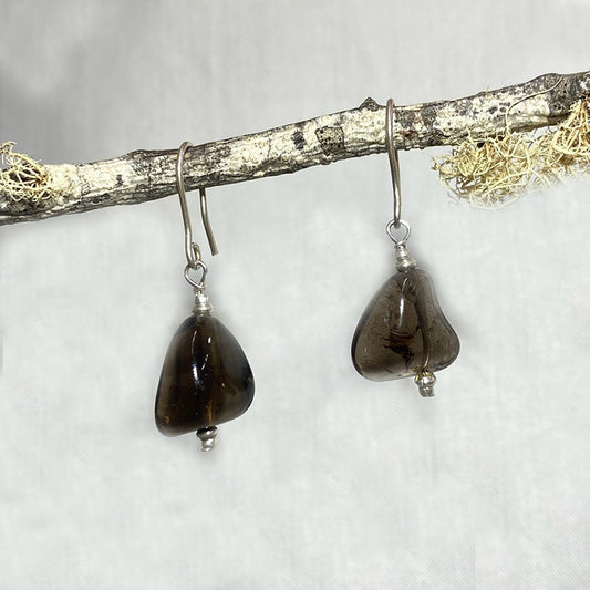 Freeform Smoky Quartz Earrings