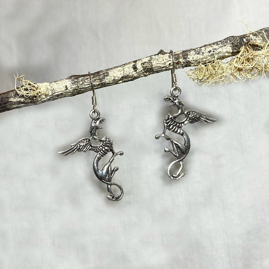 Sterling Silver Gryphon Earrings
