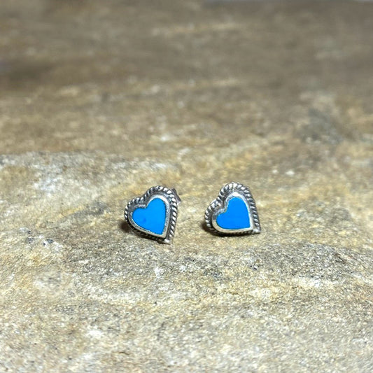 Turquoise Heart Stud Earrings