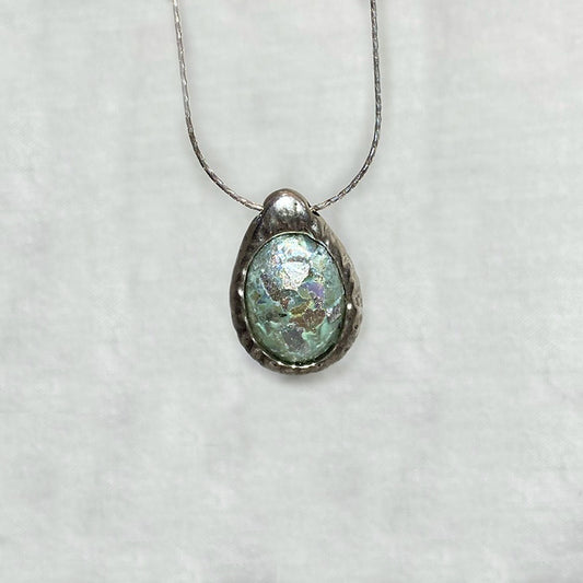 Oval Ancient Roman Glass Necklace