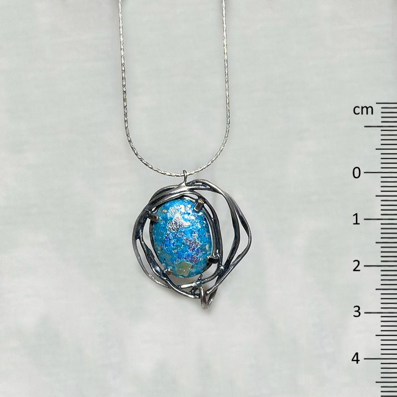 Oval Ancient Roman Glass Necklace