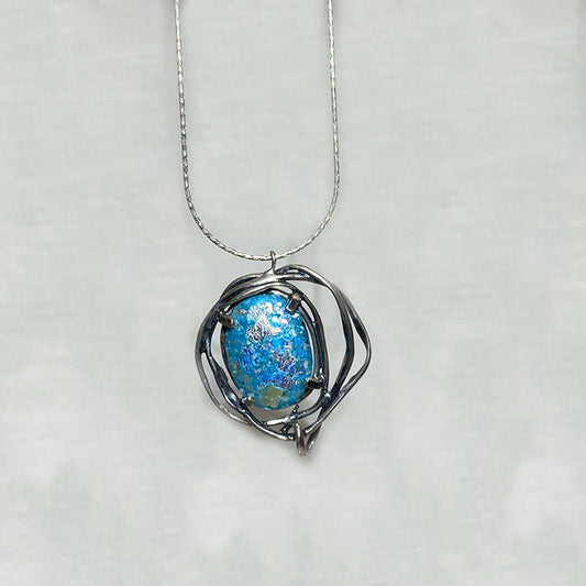 Oval Ancient Roman Glass Necklace