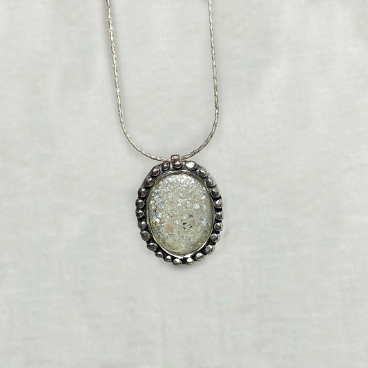 Oval Ancient Roman Glass Necklace