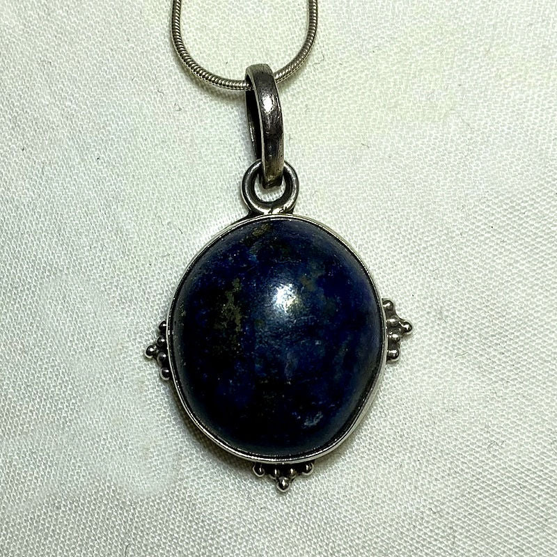 Lapis Lazuli Ornate Sterling Silver Pendant