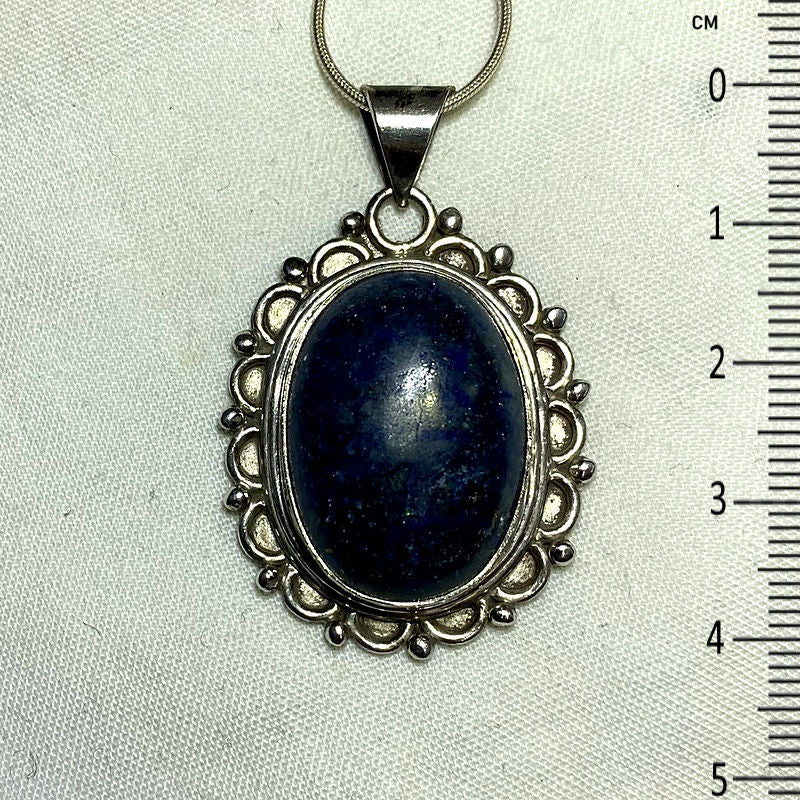 Oval Lapis Lazuli Ornate Sterling Silver Pendant