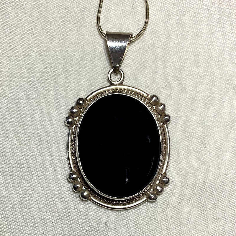 Oval Black Onyx Pendant