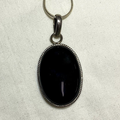 Oval Black Onyx Pendant