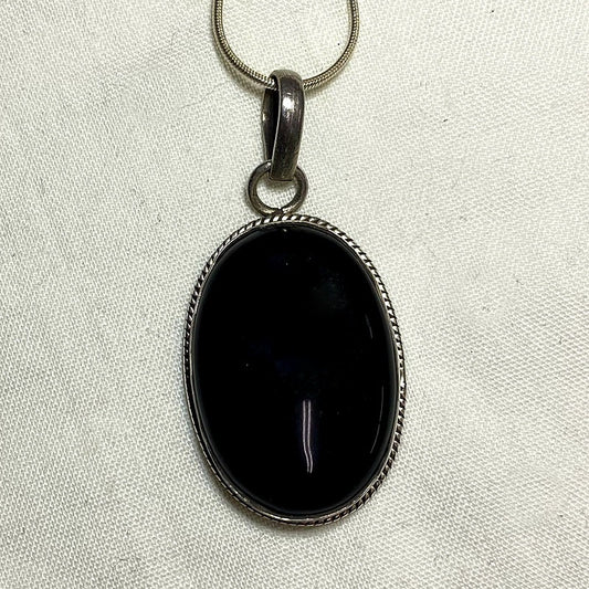 Oval Black Onyx Pendant