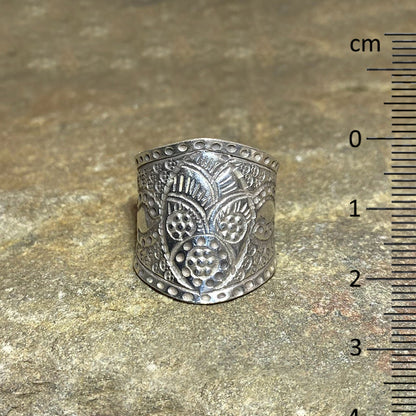 Ornate Hilltribe Silver Ring- Size 9.5