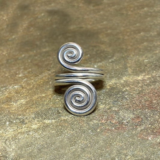 Hilltribe Silver Swirling Ring- Size 8