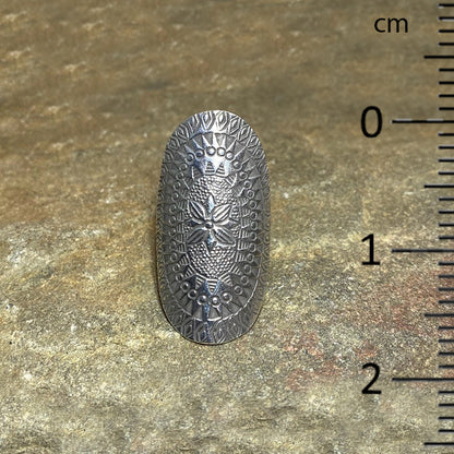 Ornate Hilltribe Silver Ring- Size 8.5