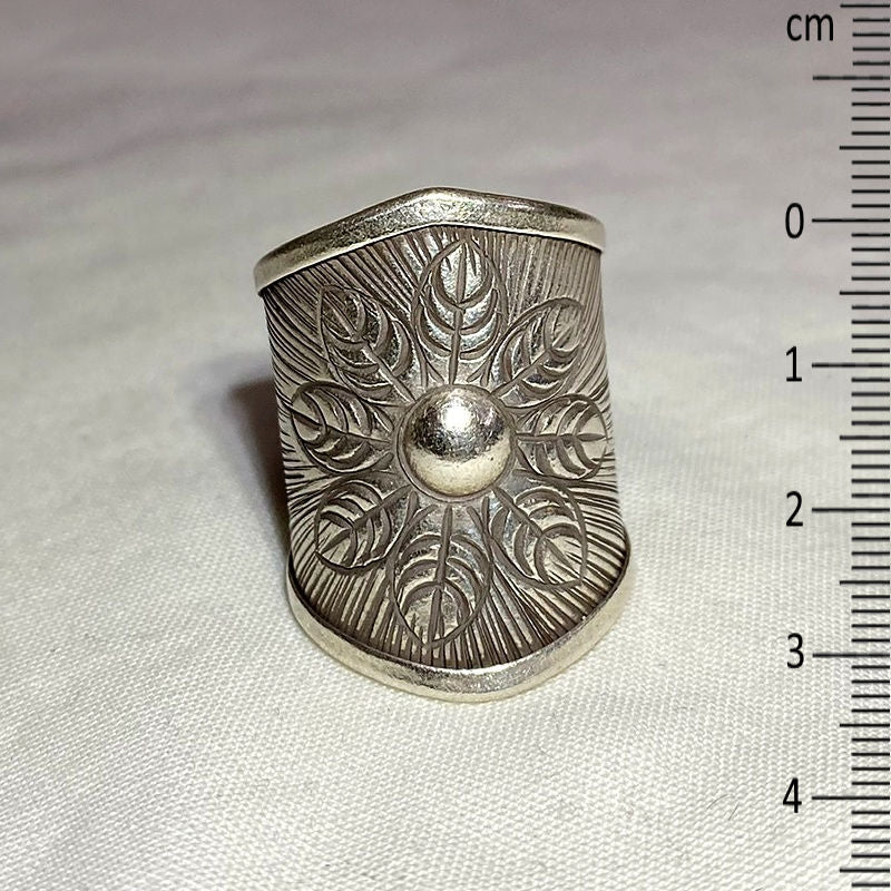 Hilltribe Silver Flower Ring- Size 9